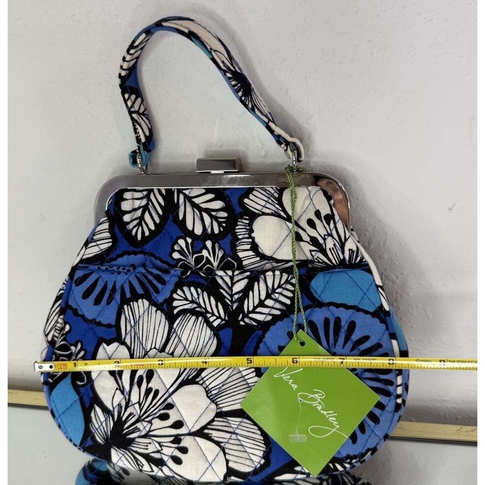 NEW VERA BRADLEY Blue Bayou Snap On kiss lock, Purse, Crossbody Removable Strap - Picture 9 of 16